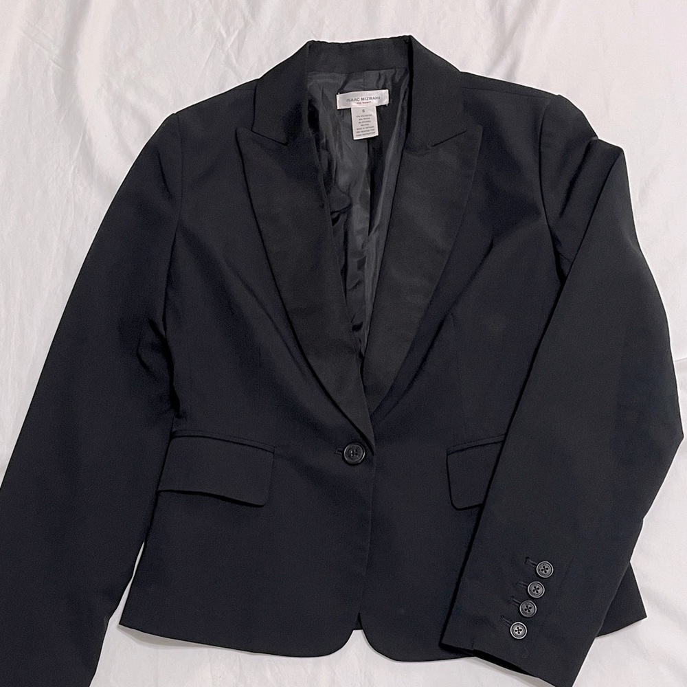 Isaac Mizrahi for Target Black Single-Breasted Blazer Size Small